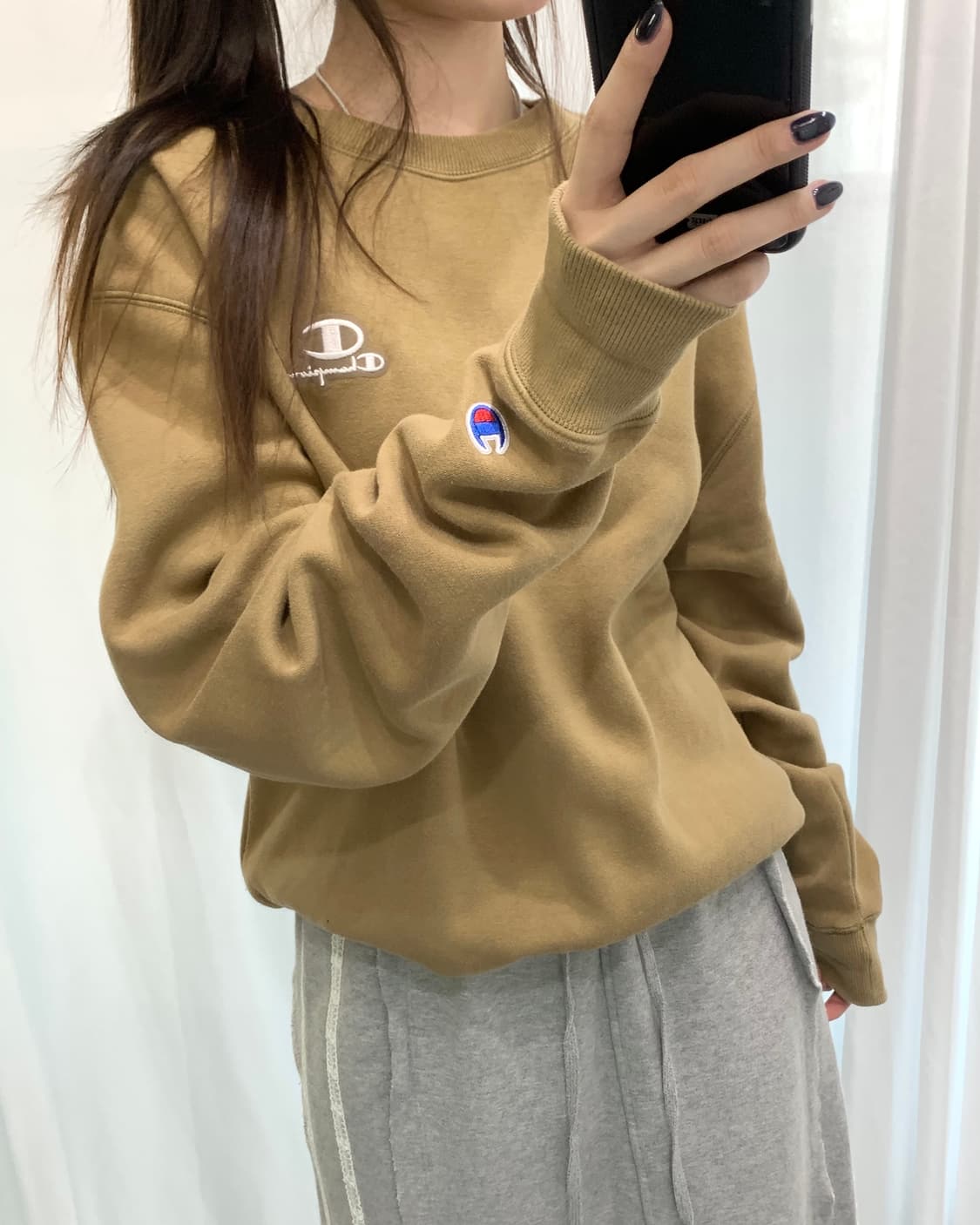 Champion 챔피온 올리브컬러 맨투맨 상품이미지1