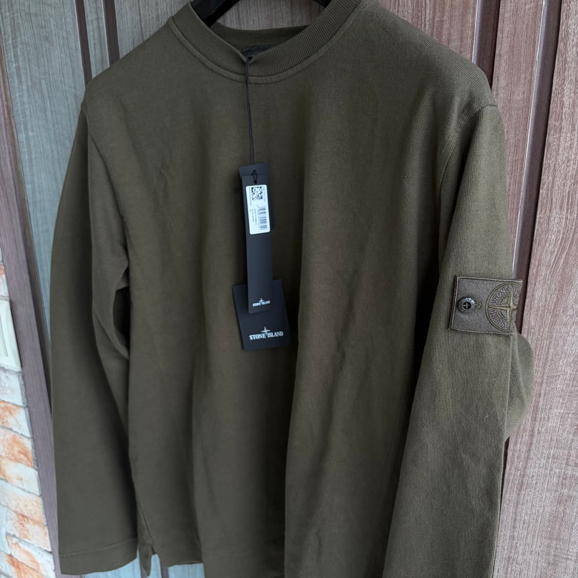 새상품(XL)스톤아일랜드 고스트 피스 오가닉 코튼 크루넥 밀리터리그린 상품이미지1