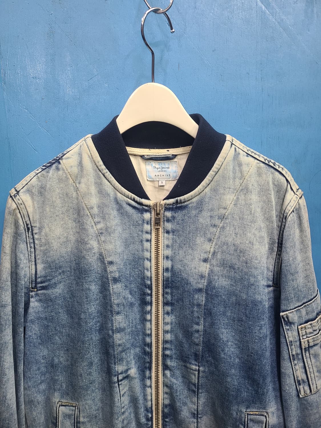 영국빈티지 페페진 ma-1항공데님봄버자켓 상품이미지4