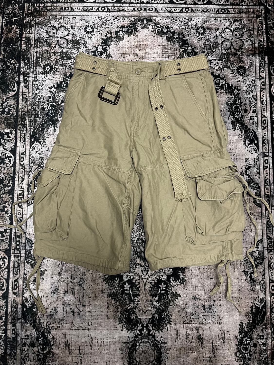 베이지 빅포켓 디테일 카고팬츠 하프 상품이미지6