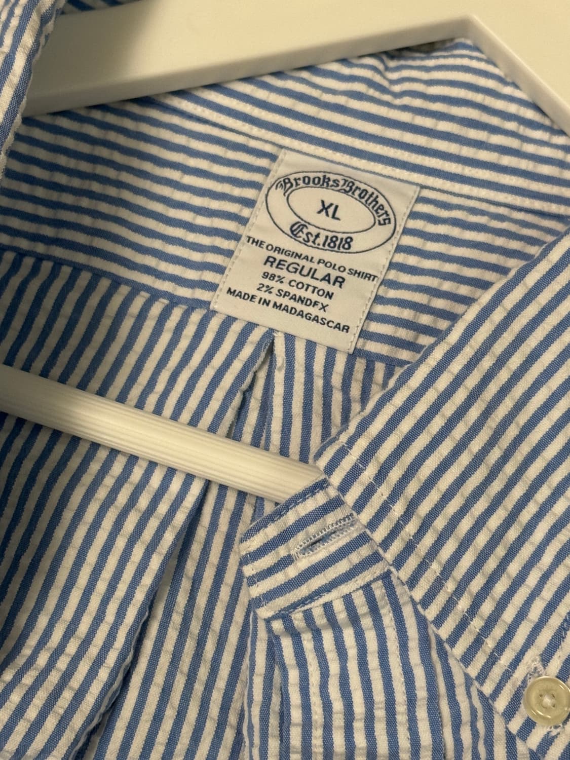 [XL] 브룩스 브라더스 시어서커 셔츠(라이트블루) 상품이미지2