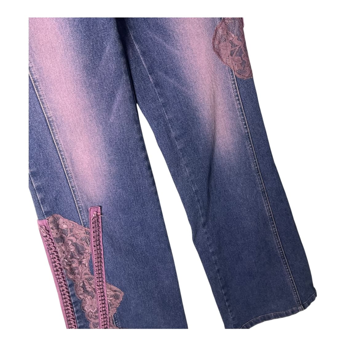 [VTG] 레이스 아일렛 부츠컷 데님팬츠 상품이미지4