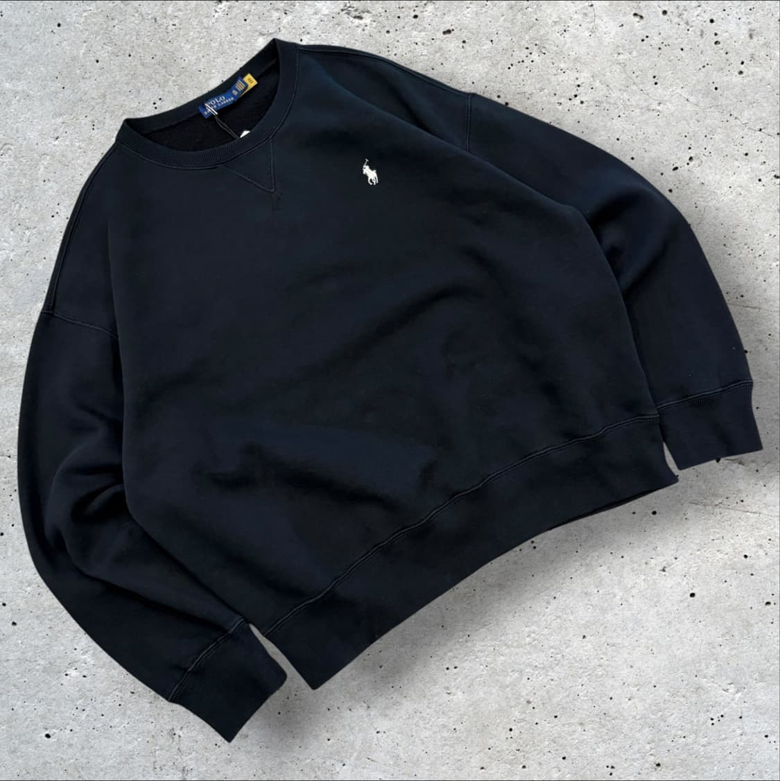 [XL] 폴로 랄프로렌 신형 큐알 플리스 풀오버 블랙 맨투맨 D486 상품이미지1