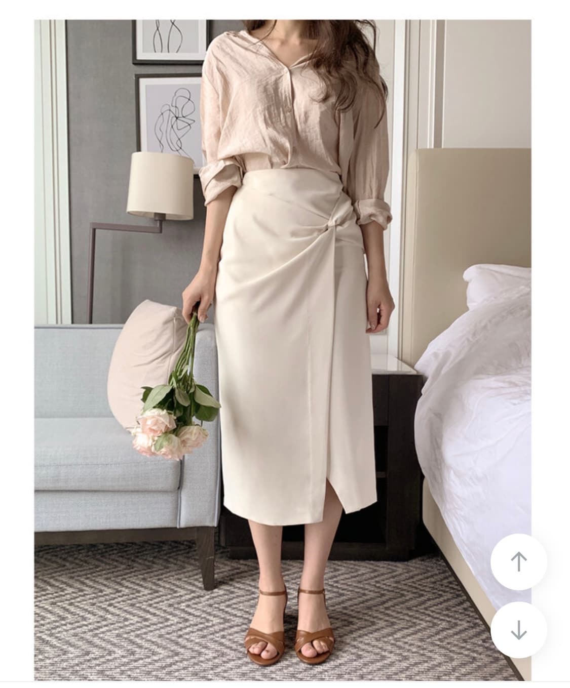 페어리 꼬임셔링 슬릿 H라인 스커트 상품이미지1