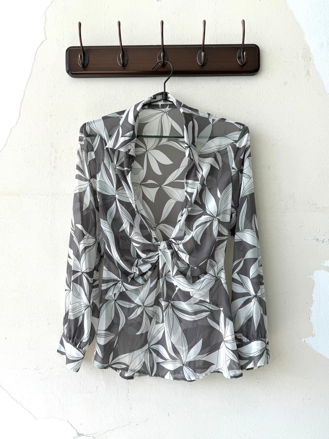 Oriental shirring detail shirt blouse 상품이미지1