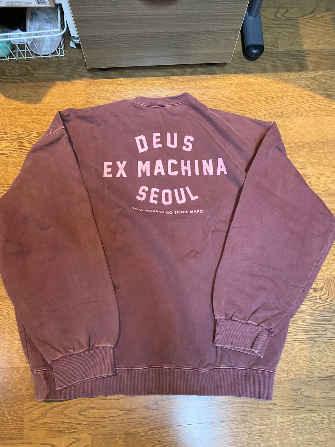 데우스 피그먼트 맨투맨 xxl 버건디 상품이미지4