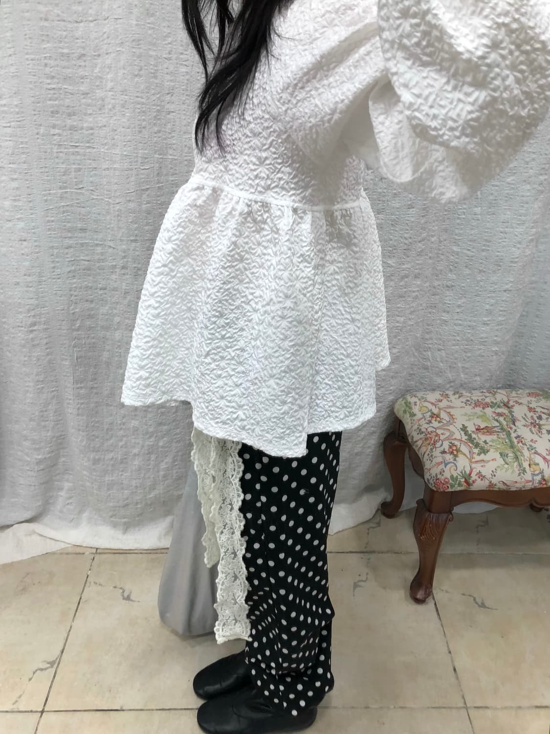 back ribbon tie blouse 상품이미지4