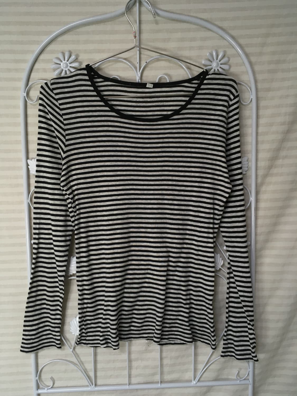 빈티지 블랙 스트라이프 티셔츠 y2k 스트릿 갸루 펑키 일본빈티지681  상품이미지1