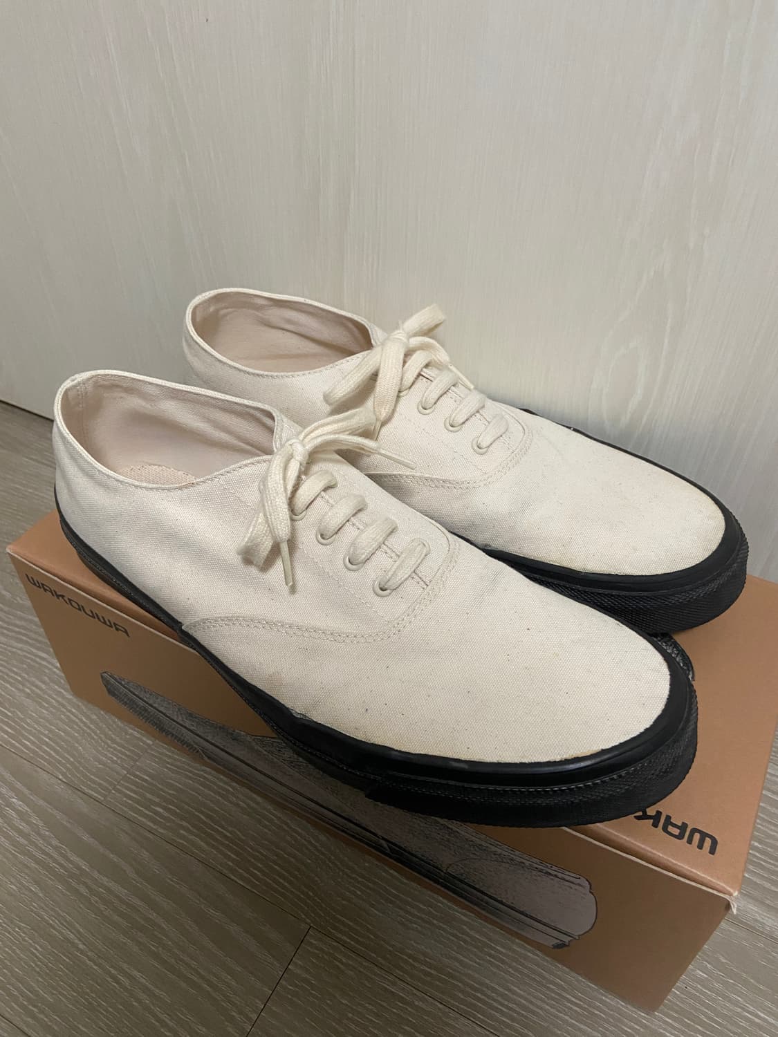[280] WAKOUWA Deck Shoes Natural/Black 상품이미지2