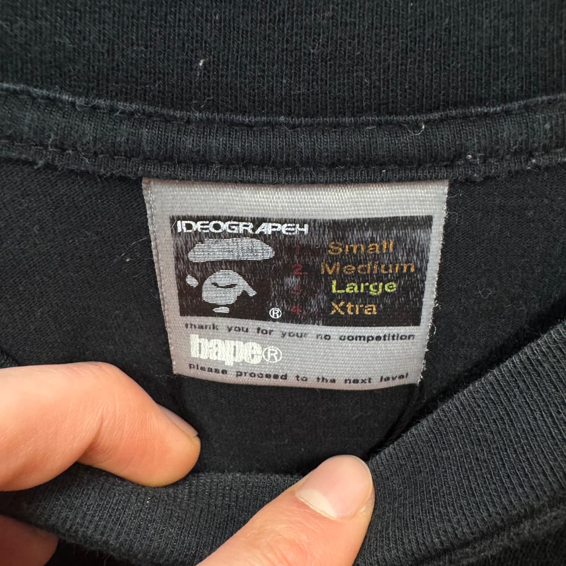 00s 베이프 반팔 티셔츠 전면 사루 프린팅 포인트 블랙 상품이미지8