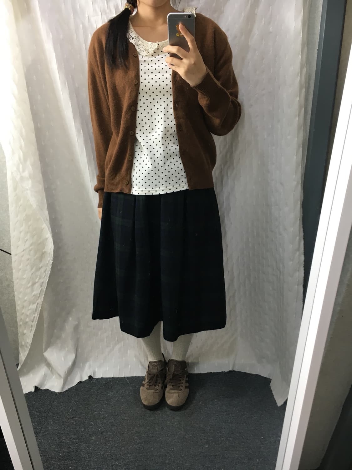 타탄체크 미디 스커트 상품이미지2