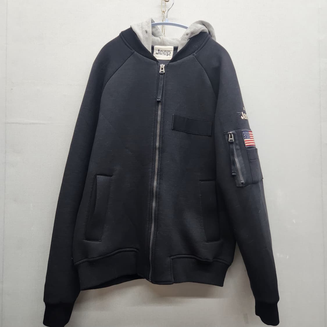 지프 JEEP 성조기 사이드포켓 후드집업 100(XL) 상품이미지1