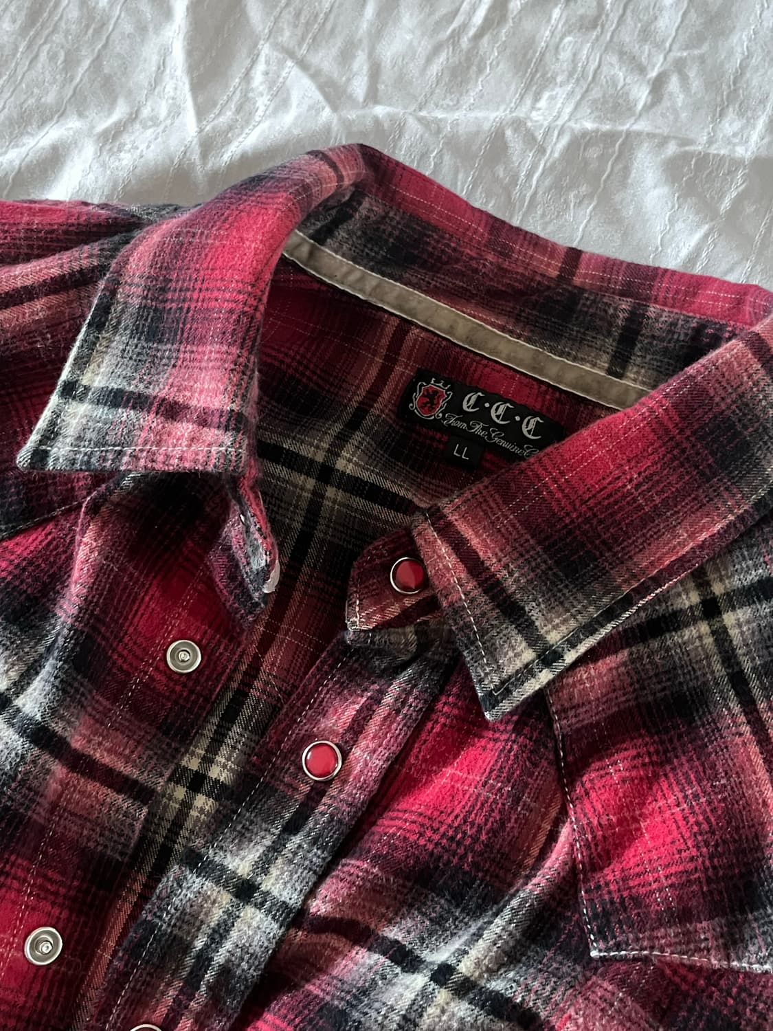 rock punk button check shirt 상품이미지3