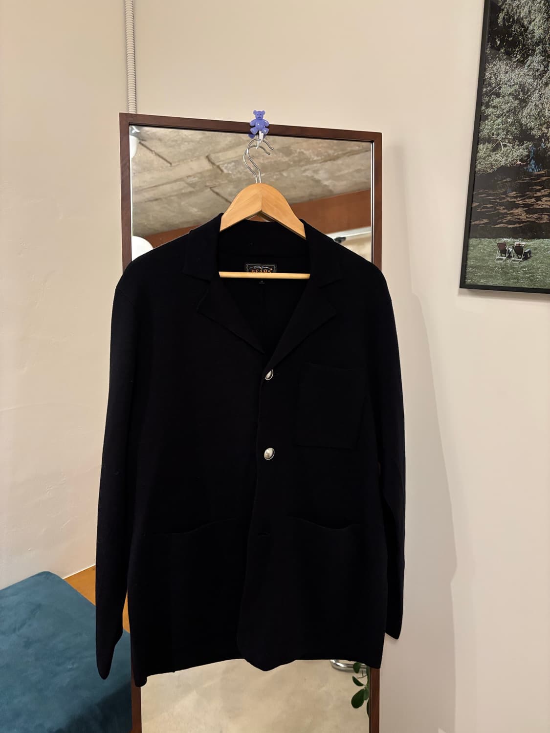 빔즈 블랙 니트 자켓 (울+코튼 혼방) 상품이미지1