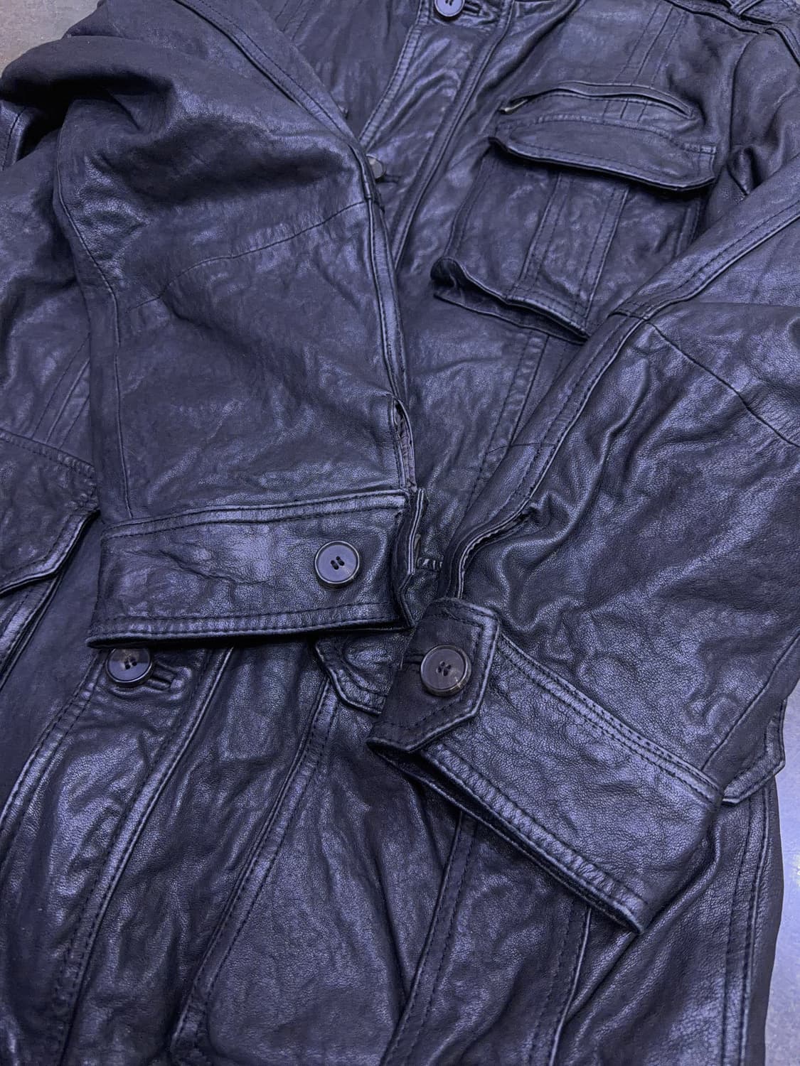 올젠 양가죽 4포켓 야상 디자인 사파리 견장 가죽자켓 100 상품이미지7