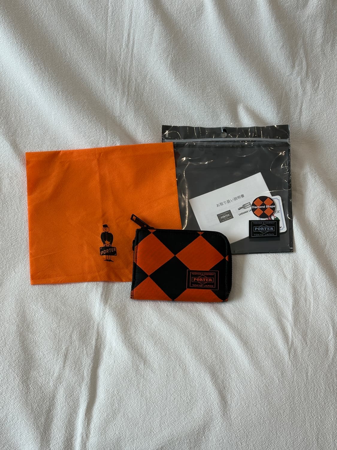 요시다 포터 다이아몬드 체크 패턴 카드 지갑 상품이미지1