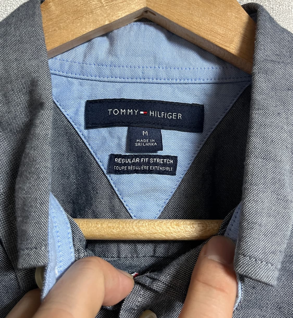 공용 타미힐피거 레귤러핏 그레이 옥스포드 셔츠 M 상품이미지5