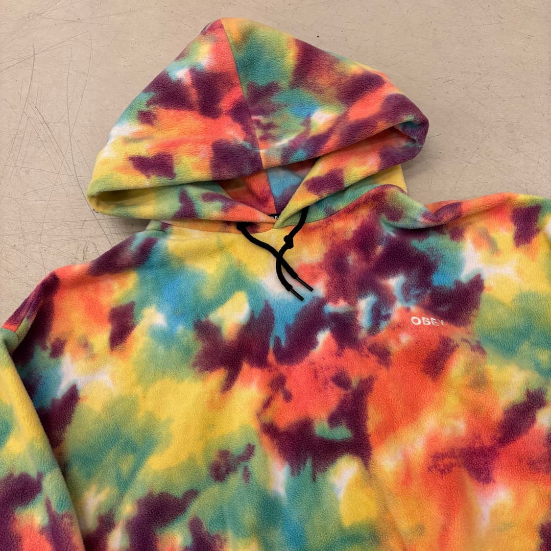 오베이 타이다이 크롭 플리스 후드티 상품이미지2