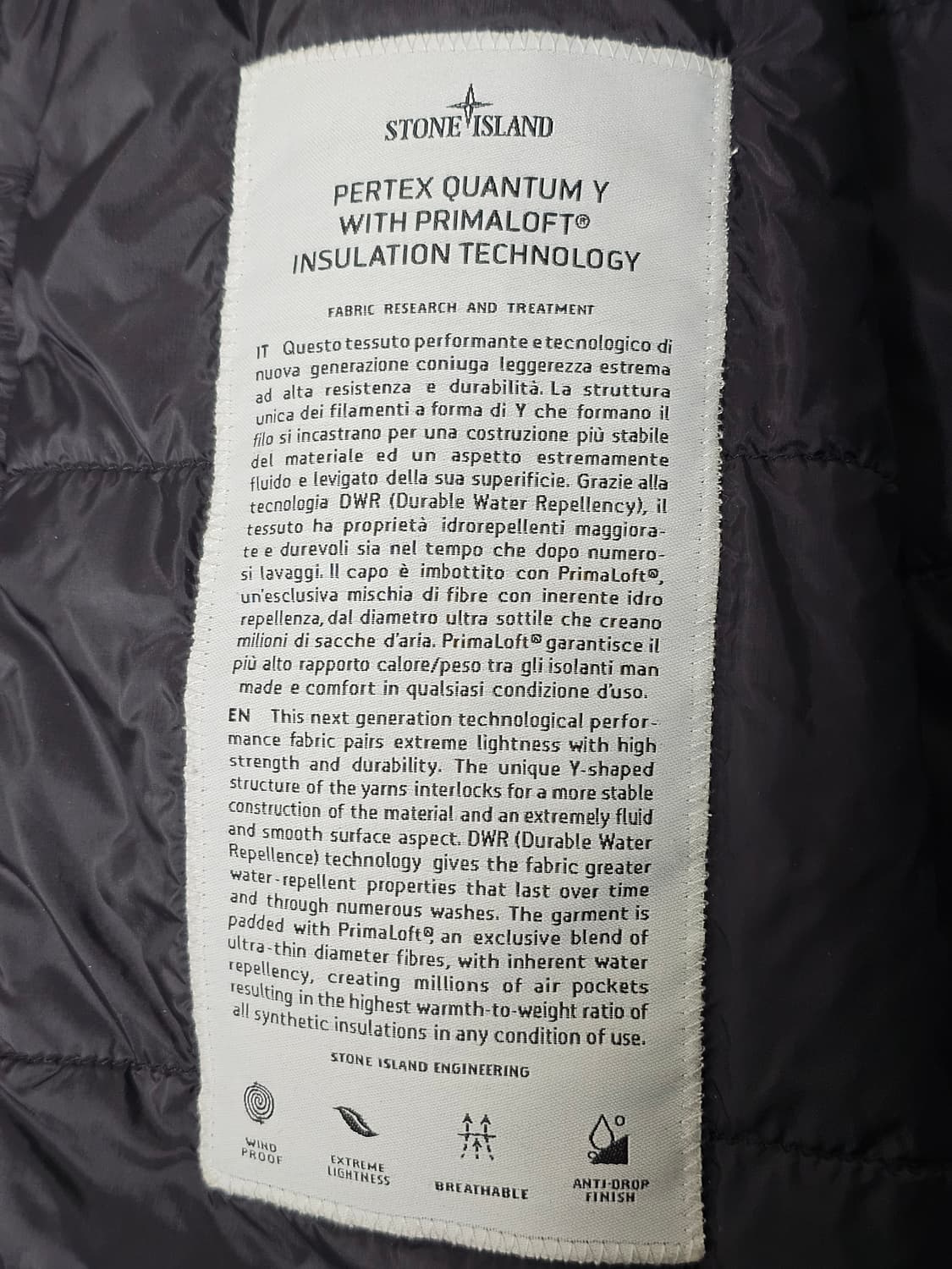 스톤아일랜드 퍼텍스 퀀텀 프리마로프트 자켓 상품이미지7