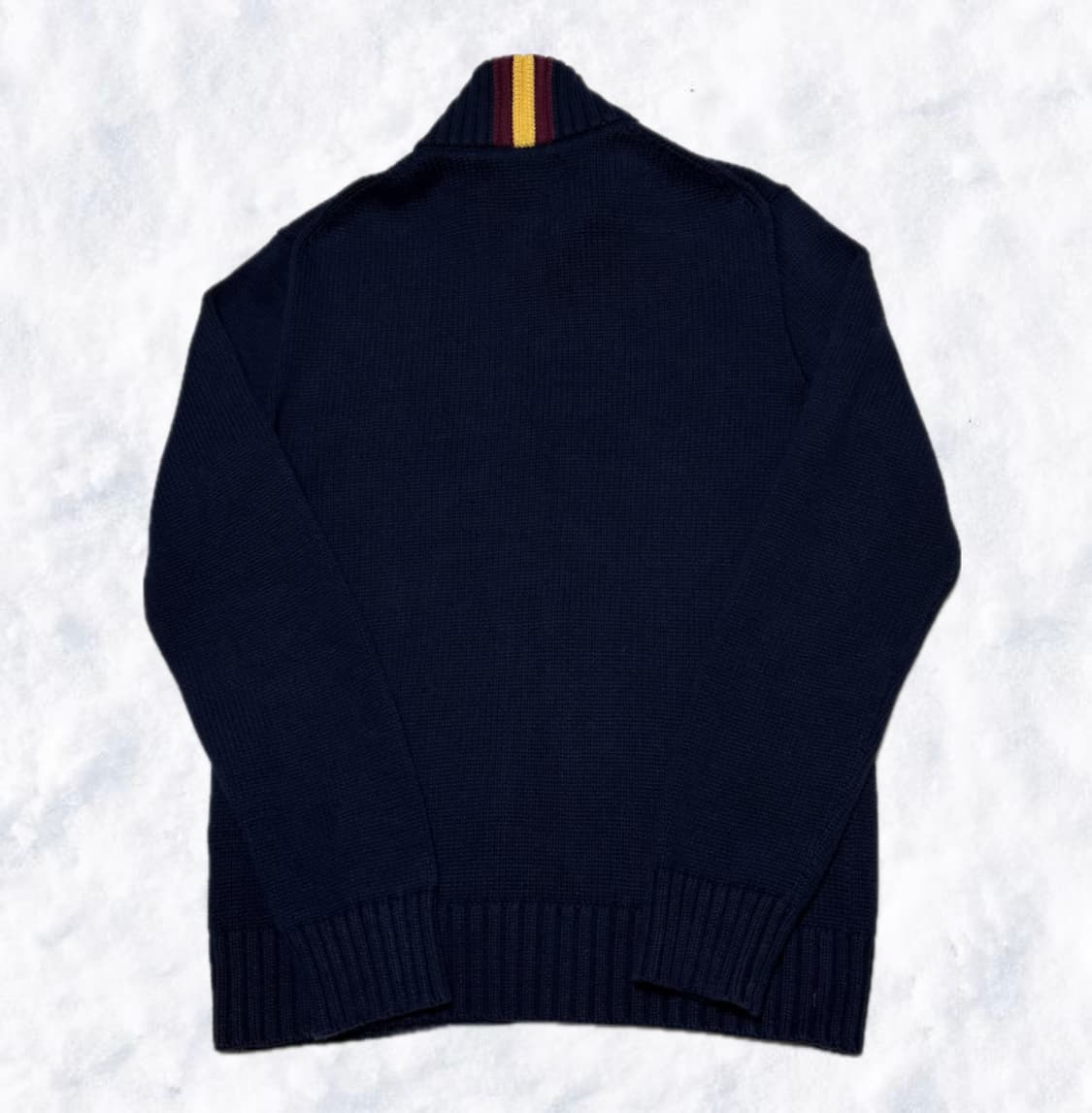 폴로 랄프로렌 딥네이비 딥레드 로고 니트 집업  상품이미지3