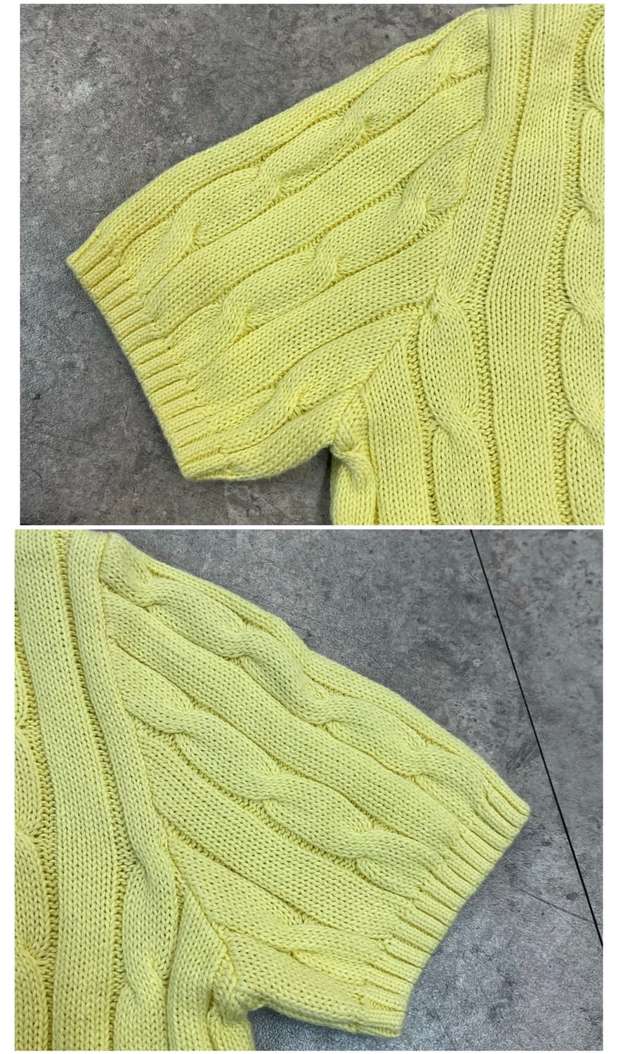 폴로 랄프로렌 반팔 꽈배기 니트 옐로우 S #csz4148 상품이미지6