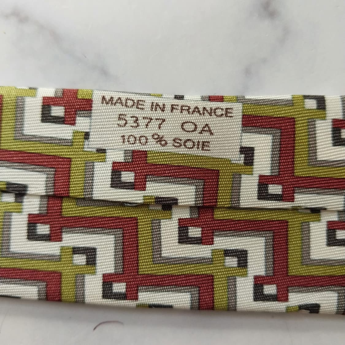 에르메스 실크 그린 패턴 넥타이 8.4cm A+등급 k1662
 상품이미지10