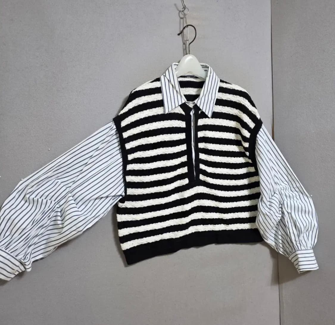 니트배색셔츠 상품이미지3