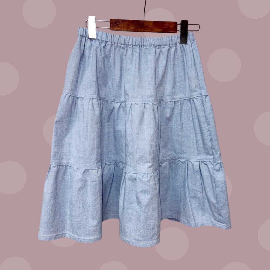 빈티지 연청 데님 캉캉 스커트 상품이미지2