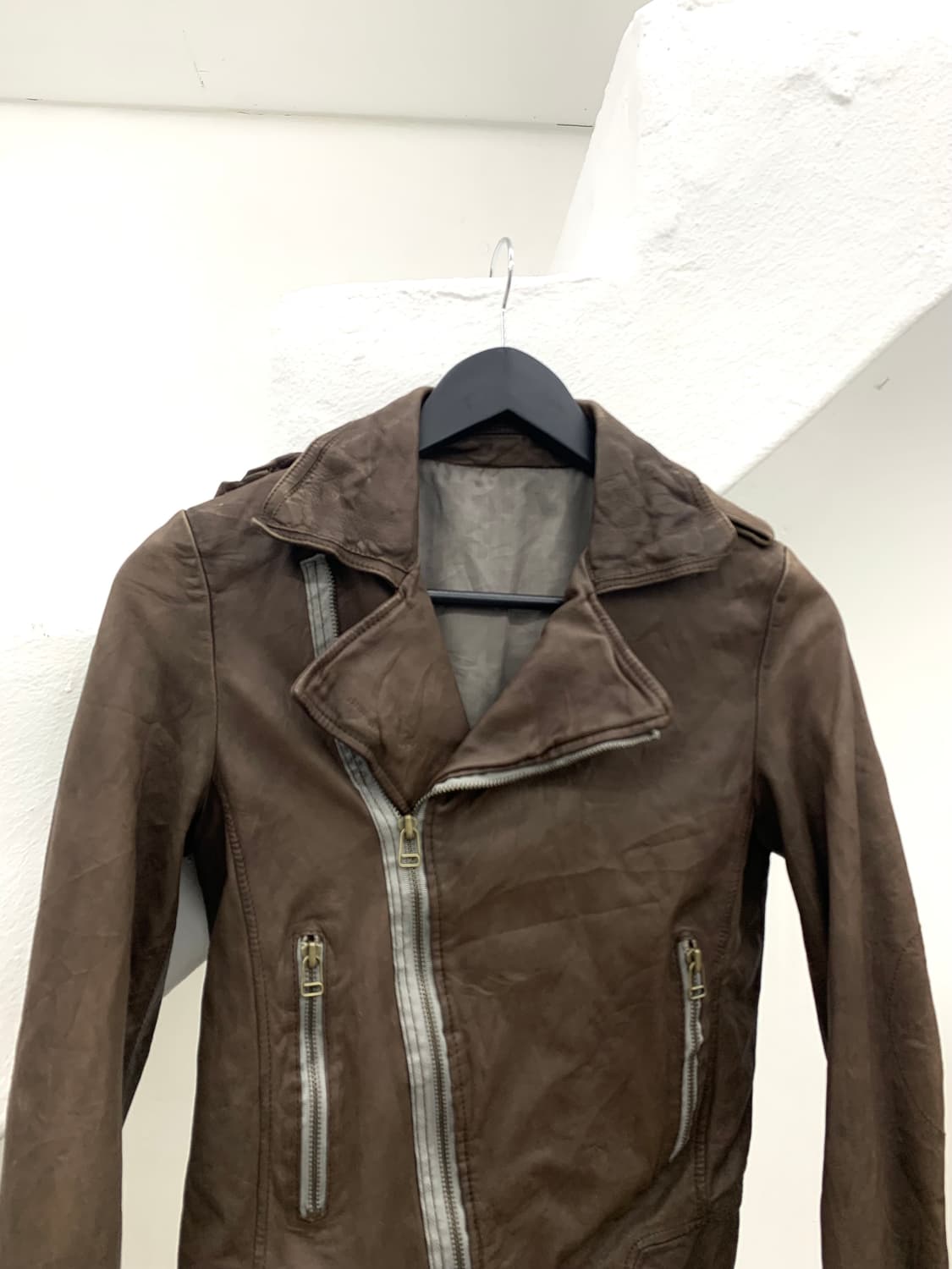 Mocha brown Italian lambskin rider jacke 상품이미지5