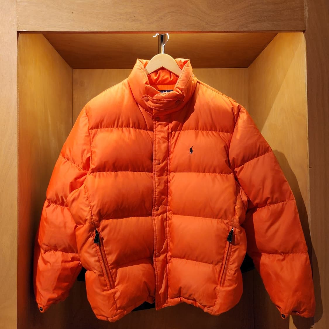폴로랄프로렌 00s 오렌지 푸퍼 덕다운 패딩 XL 람포지퍼 상품이미지1
