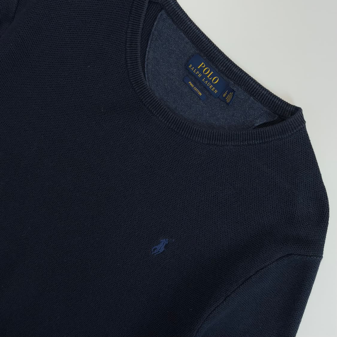 Polo   폴로 랄프로렌 자수 피마 코튼 네이비 니트 상품이미지3