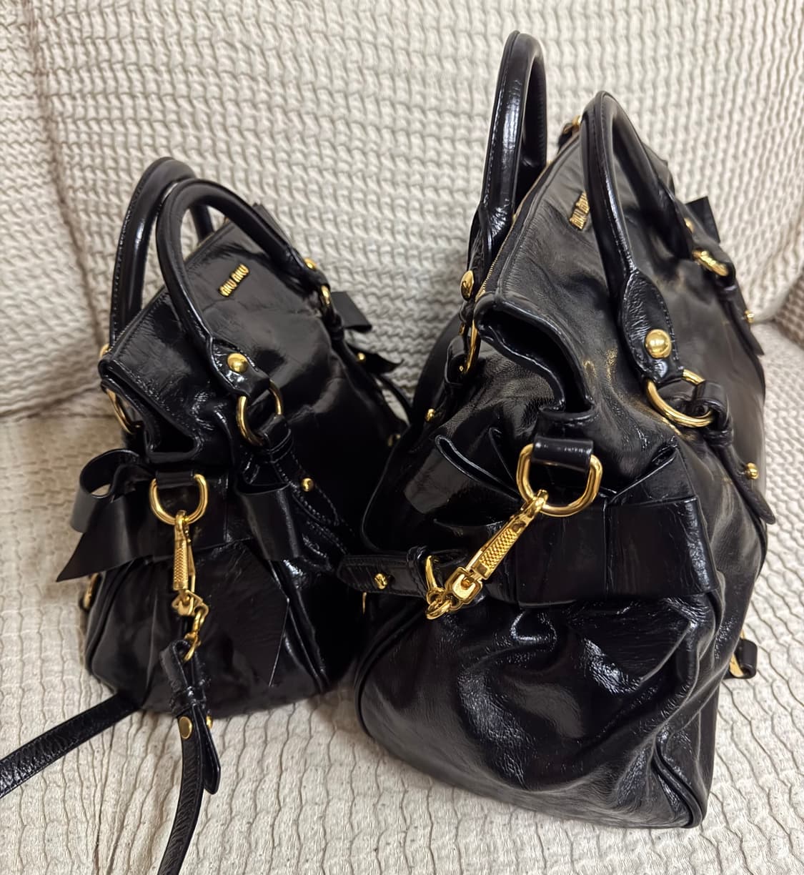 미우미우 비텔로 럭스 보우 사첼백 토트백 숄더크로스백 상품이미지8