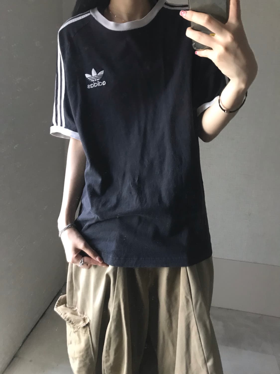 아디다스 블랙 링거반팔티셔츠 상품이미지2