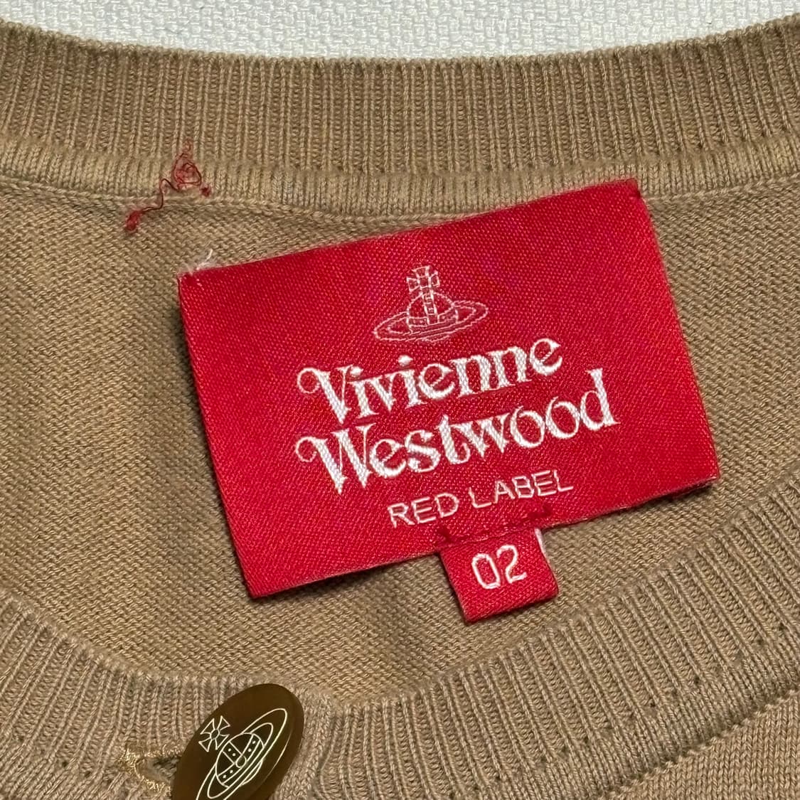 02 비비안웨스트우드 레드 라벨 베이지 울 가디건 상품이미지4
