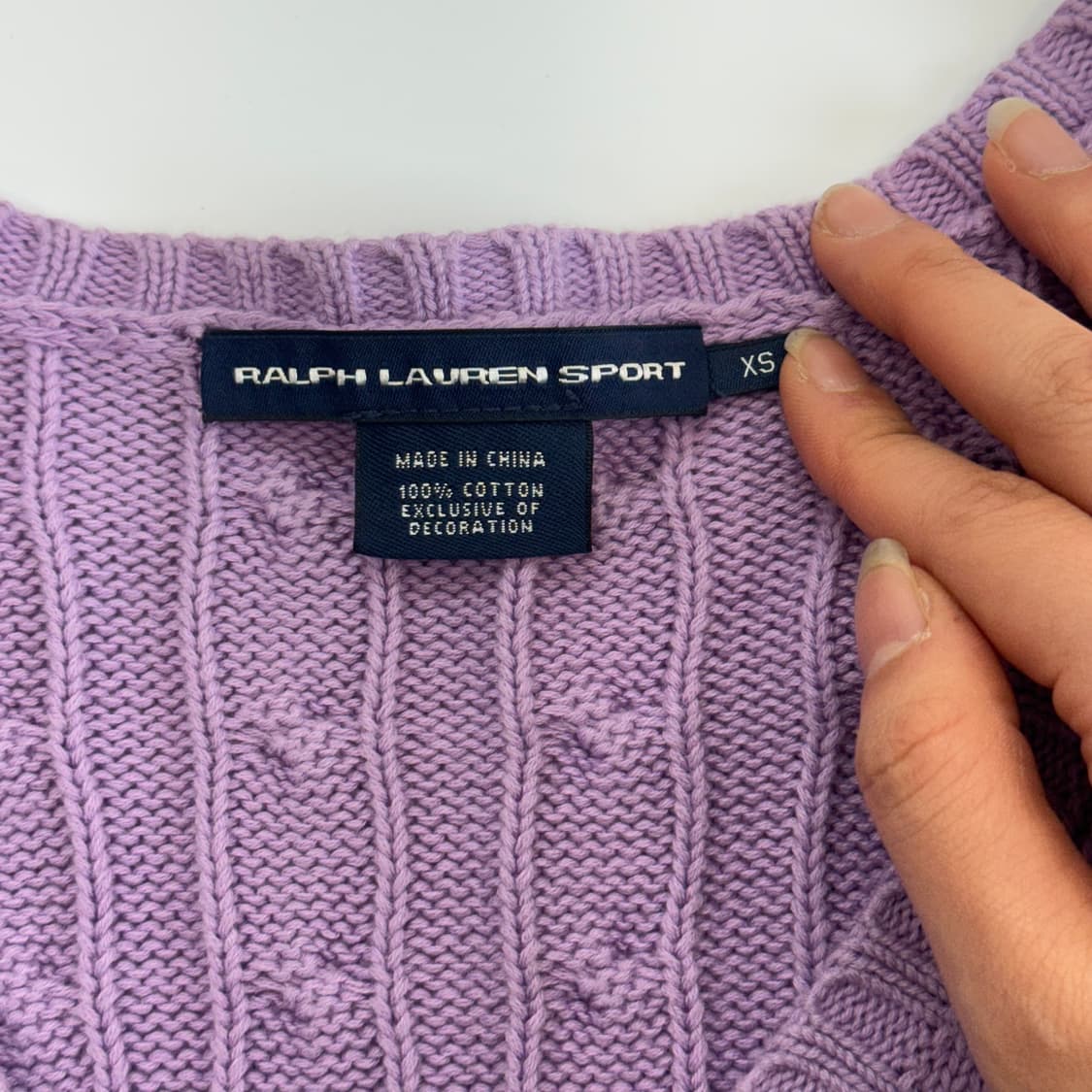 Polo 폴로 옐로우 포니 라이트퍼플 브이넥 니트 상품이미지5