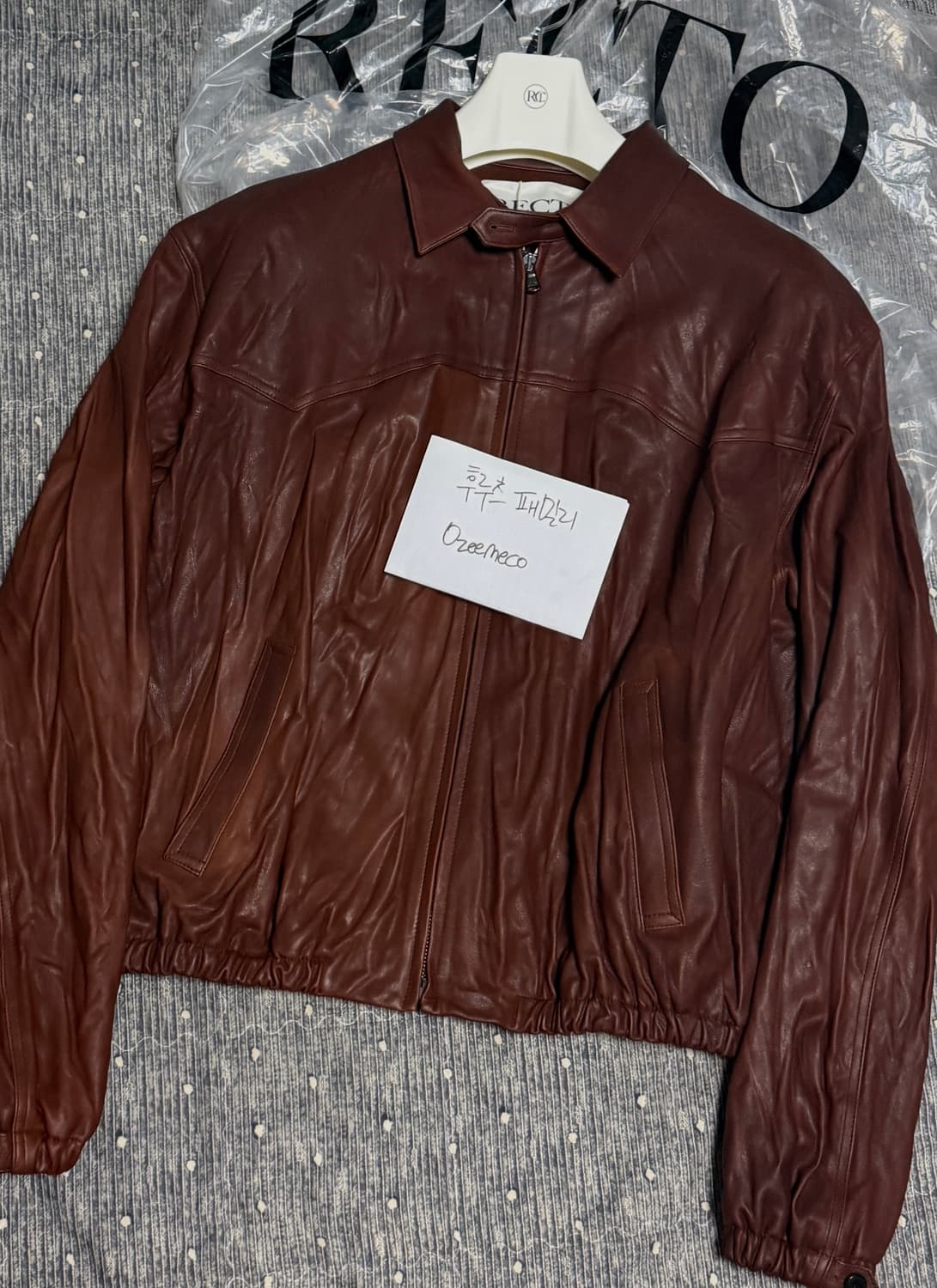 [L] 렉토 26ss 빈티지 이펙트 레더 점퍼 새상품 정가이하 상품이미지3