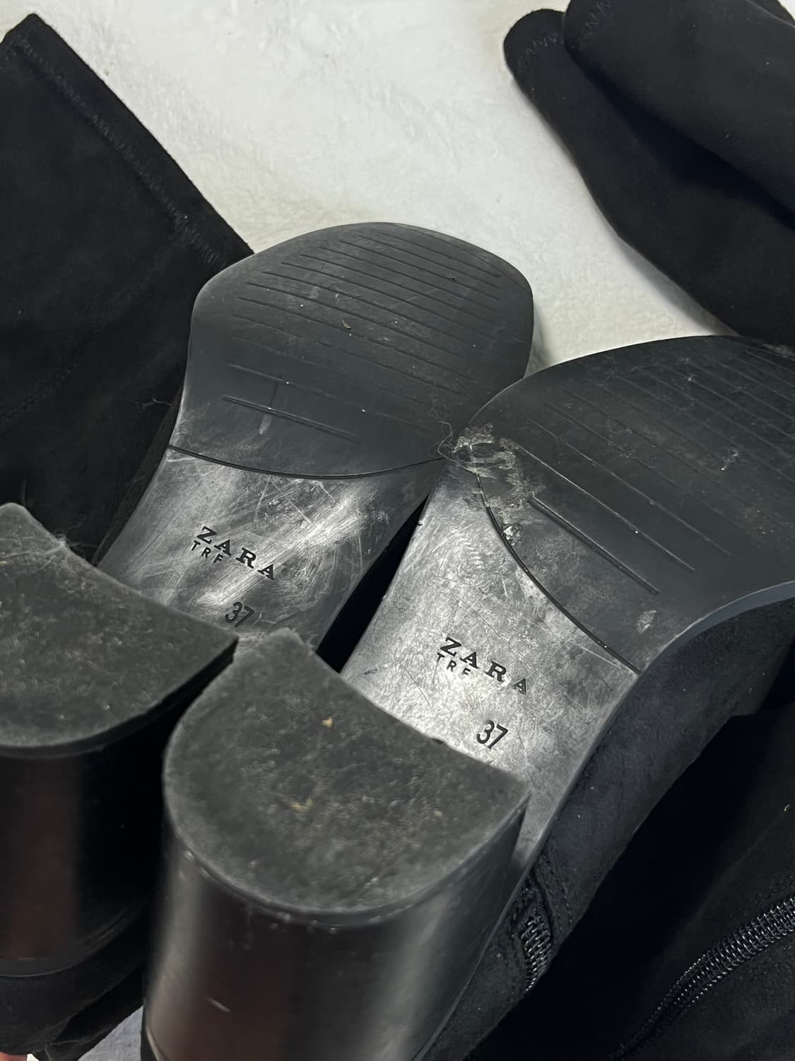 [37/240] 자라 블랙 스웨이드 싸이하이 롱부츠 상품이미지5