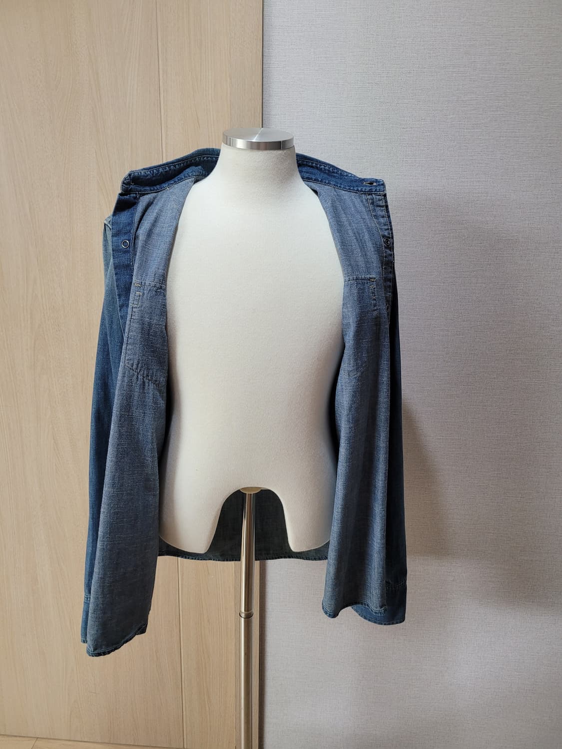 후아유 WHO.A.U 남자 웨스턴 데님 셔츠 L 블루 상품이미지7