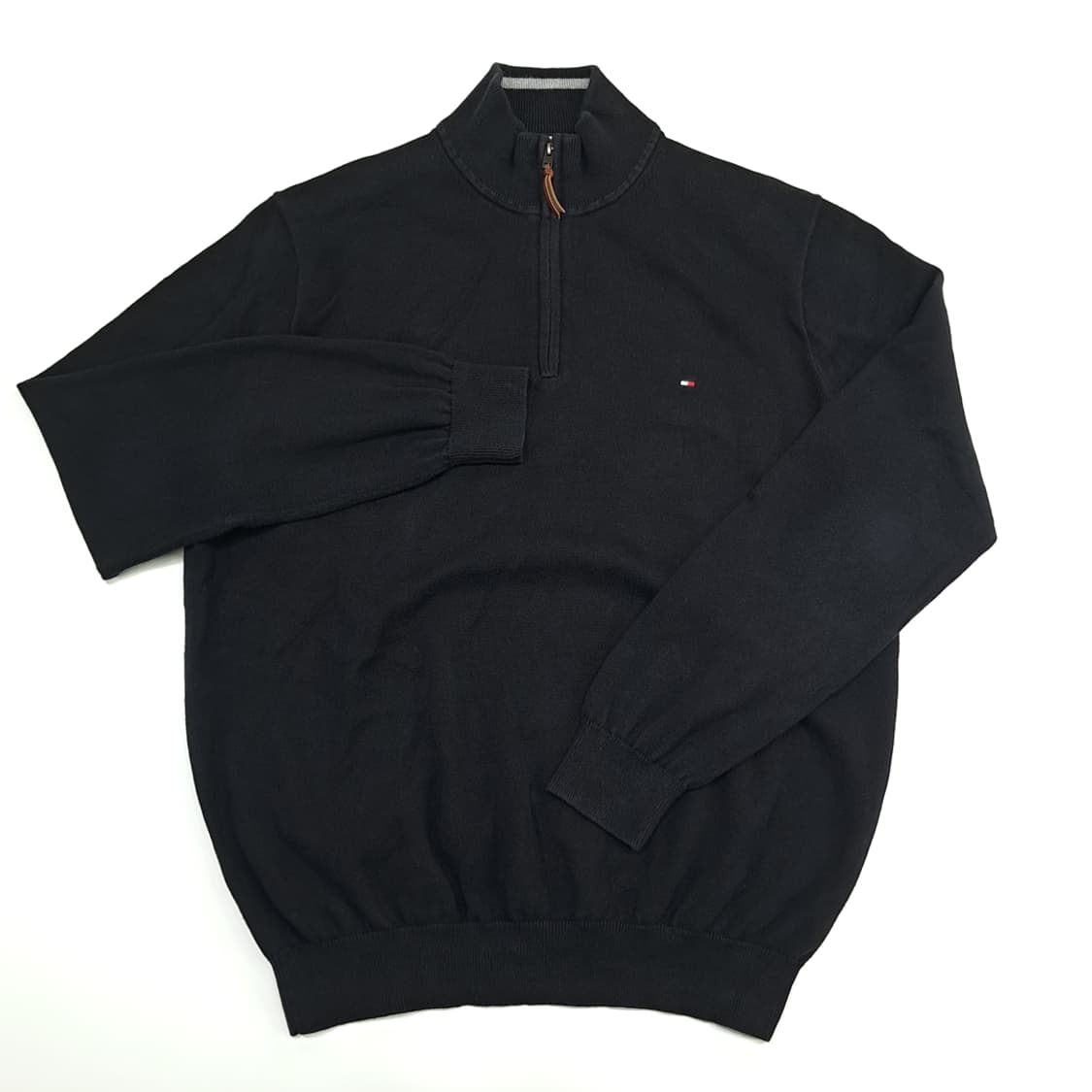 CN707 2XL 타미힐피거 블랙 하프집업 니트 스웨터 상품이미지2