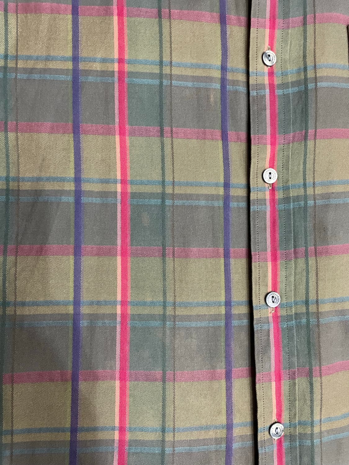 입생로랑 YSL 자수 로고 체크 셔츠 상품이미지5