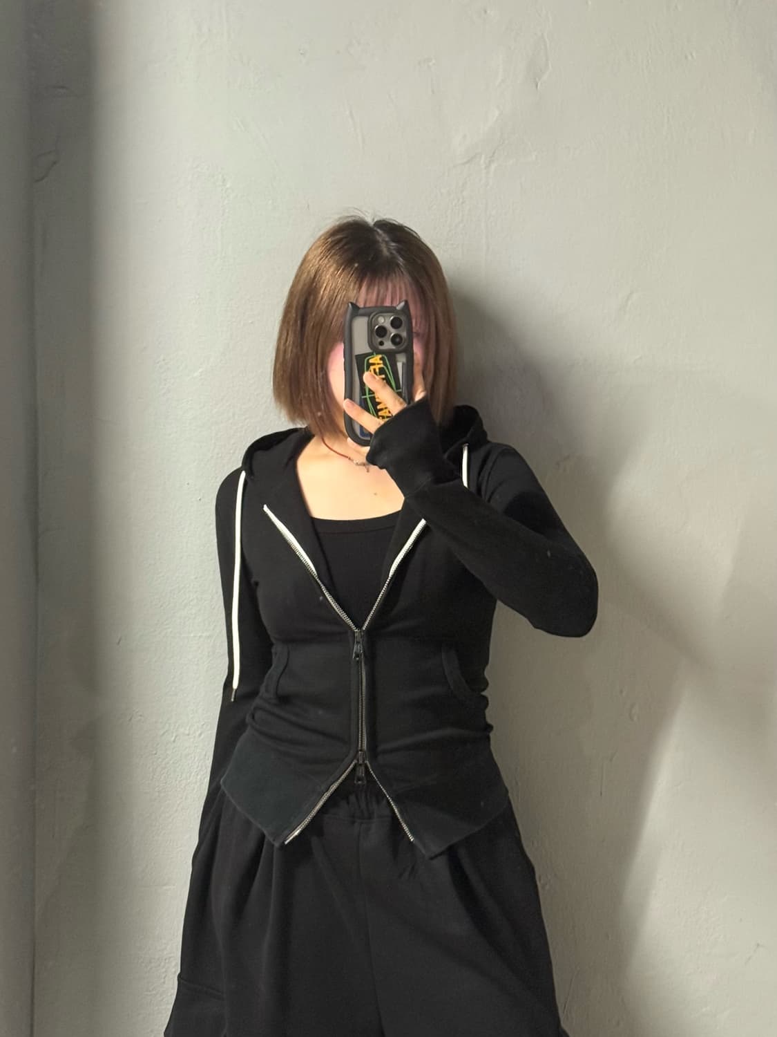 AKM black 2-way hood zip-up 상품이미지1