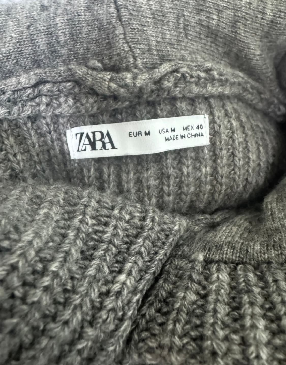 (M) ZARA 자라 울 니트 후드 상품이미지5