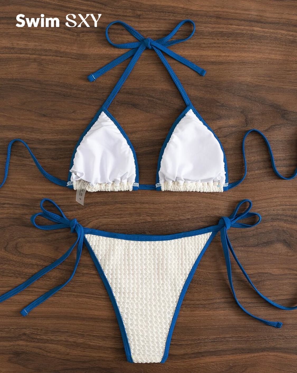화이트 블루 니트 비키니 M 새상품 상품이미지2