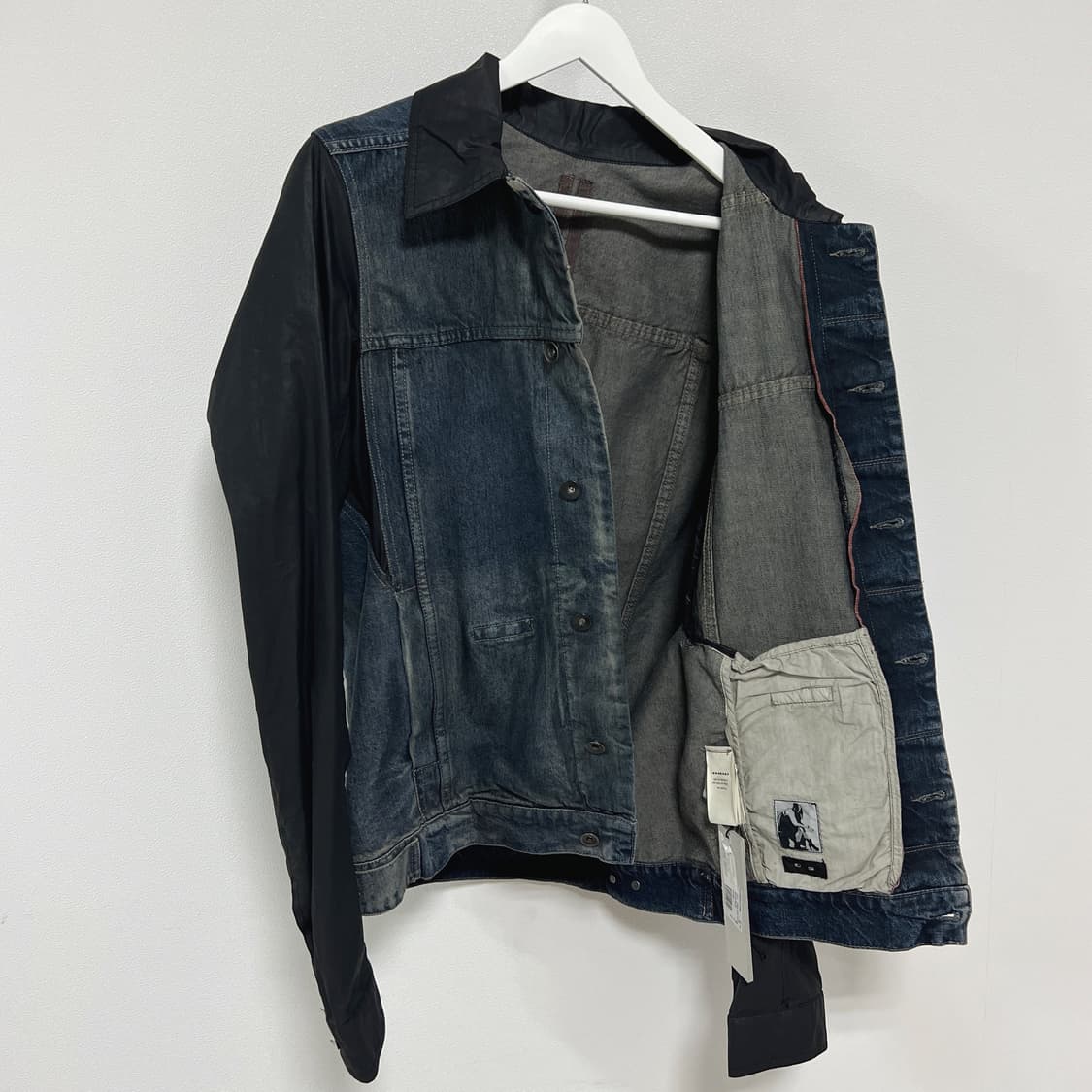 릭오웬스 15SS 다크쉐도우 가죽 데님 자켓 허슬러 블루 상품이미지7