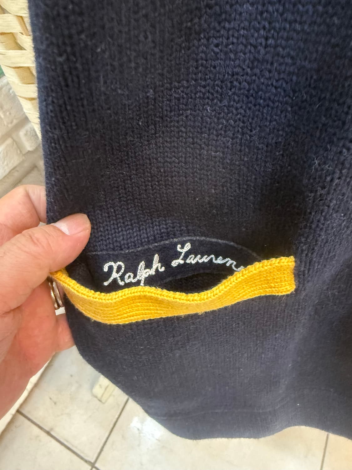 105 정품 폴로 랄프로렌 린넨핀 레터맨 가디건 팝니다 상품이미지5