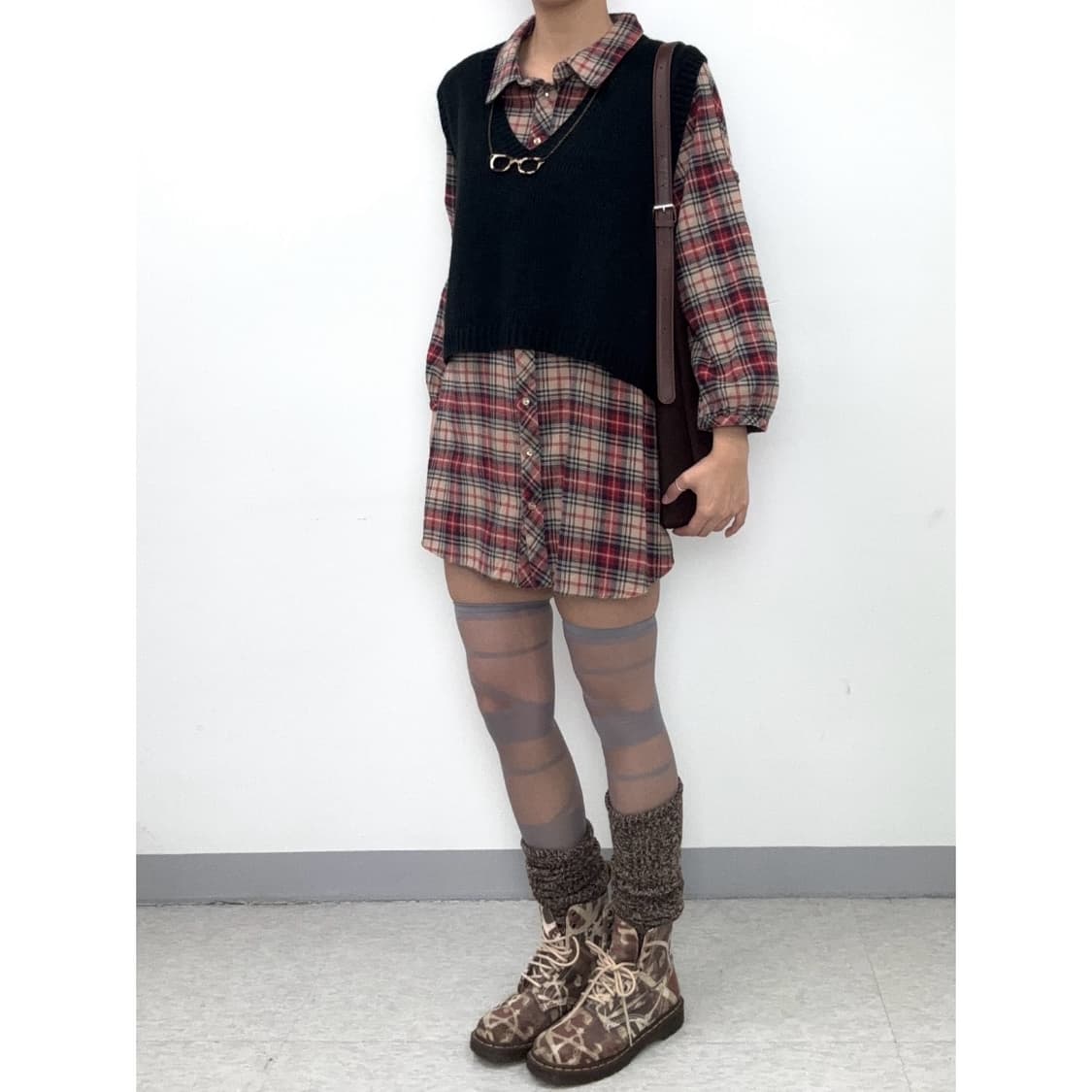 빈티지 블랙 니트 조끼 베스트 상품이미지3