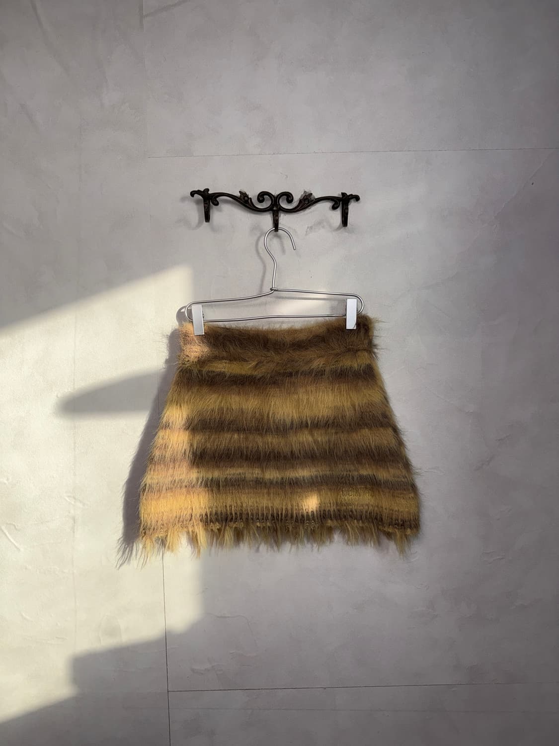 DONOTTAG fluffy mini skirt yellow brown 상품이미지1