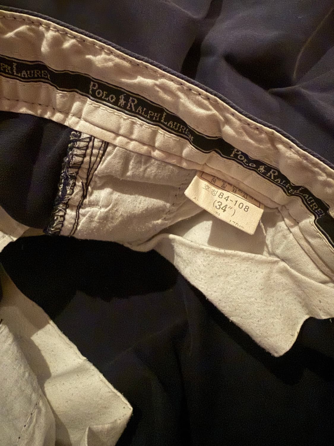 빈티지 폴로 네이비 투턱 반바지 상품이미지3