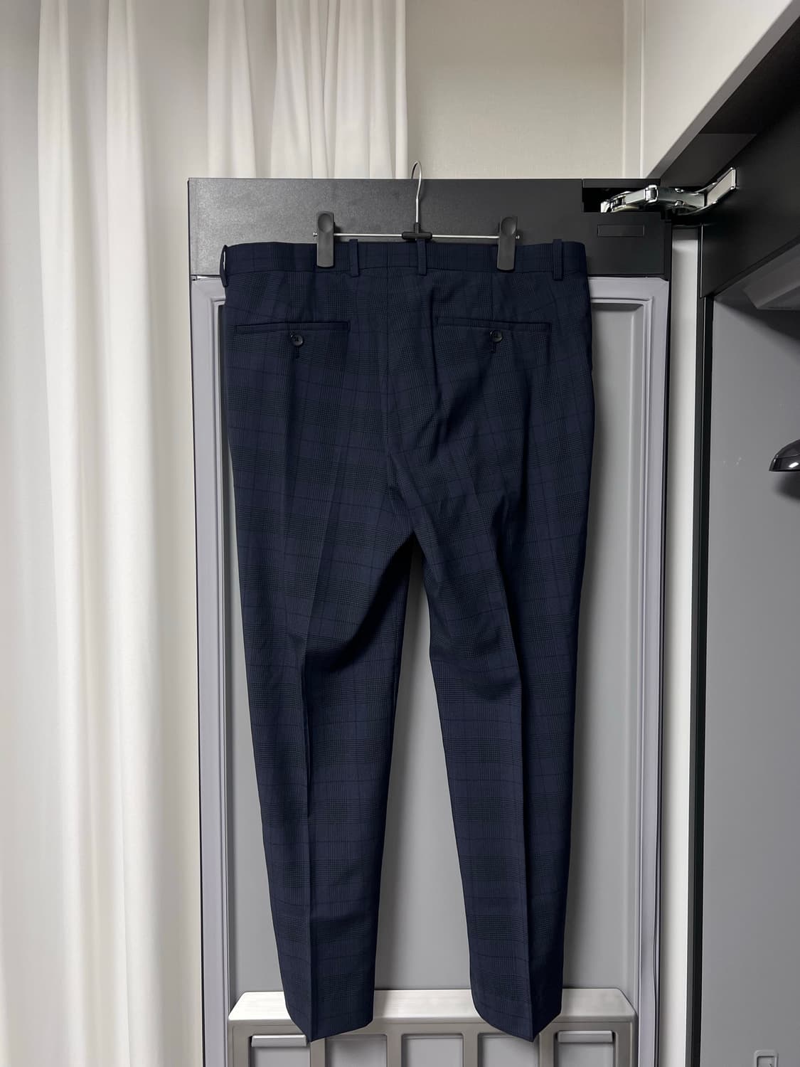 띠어리 네이비 체크 수트 셋업 정장 42,33 상품이미지7