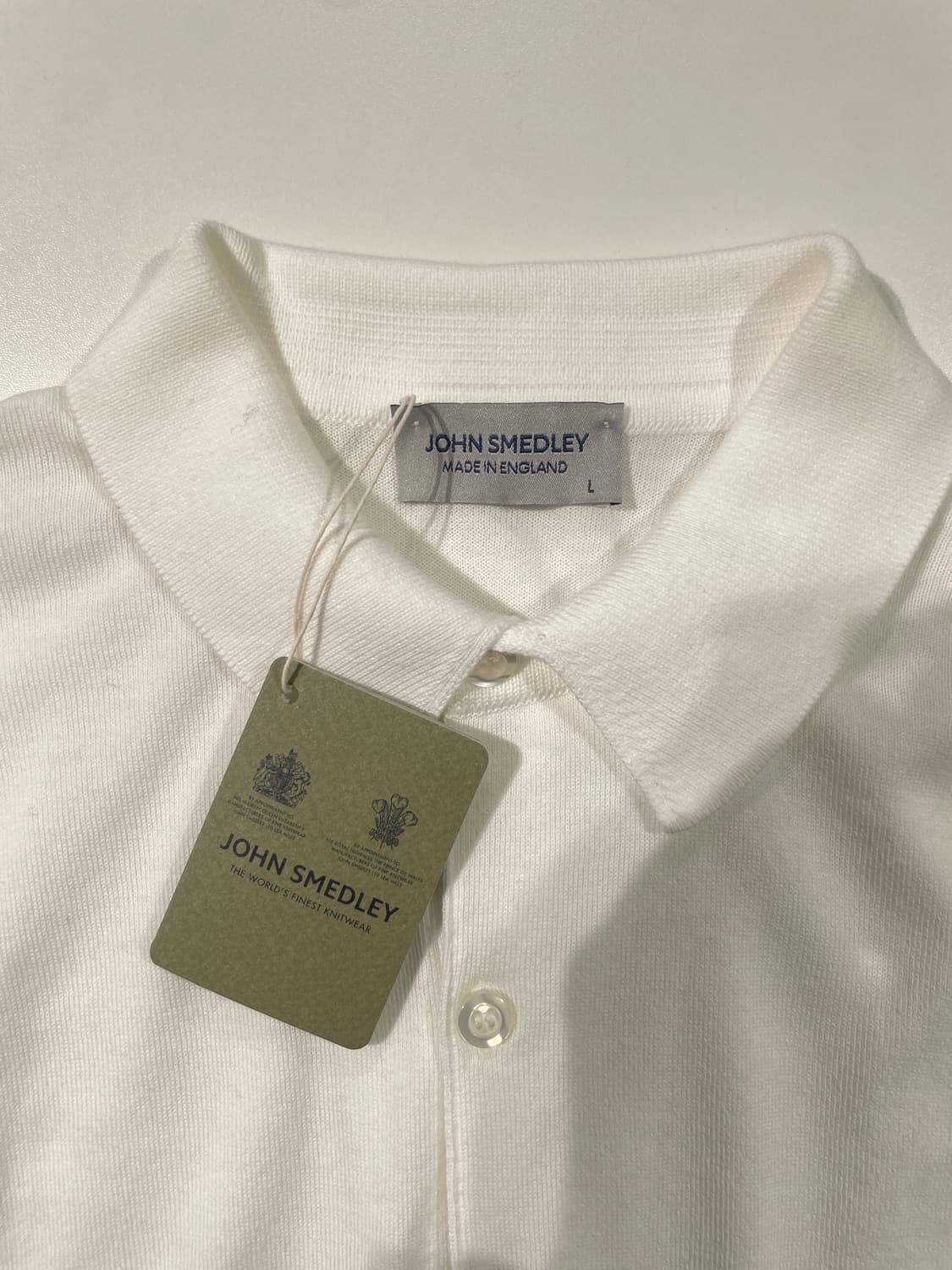 존 스메들리 화이트 스탠다드 핏 아드리안 하프 니트 상품이미지7